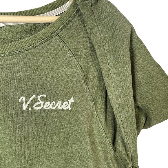 Lot of 2 Victoria's Secret SIZE SMALL Womens Sweatshirts Loungewear Green Blue - Picture 9 of 16